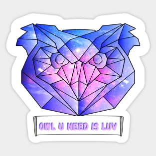 Galactic owl you need is love Sticker